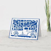 Verjaardagskaart Vaderdag Blauwe Vrachtwagen