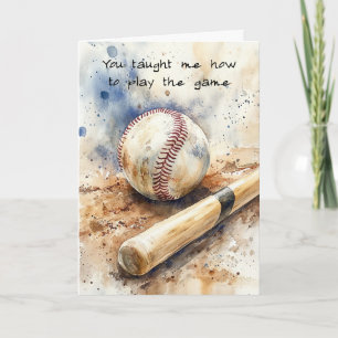 Verjaardagskaart Vaderdag 'Speel het spel' honkbal Kaart