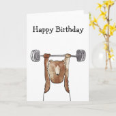 Verjaardagskaart van beer die aan het sporten is kaart (Gele Bloem)