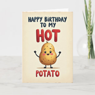Verjaardagskaart van de blije aardappel kaart