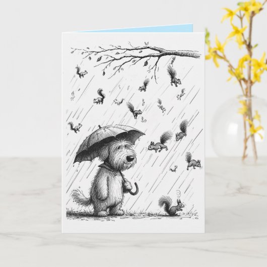 Verjaardagskaart van de hond kaart (Gele Bloem)