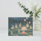 Verjaardagskaart van de kikker briefkaart (Staand voorkant)