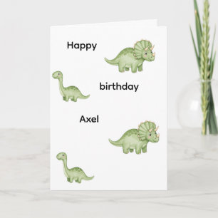 Verjaardagskaart van een groene dinosaurus uit het kaart