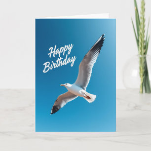 Verjaardagskaart van een opstijgende vogel kaart