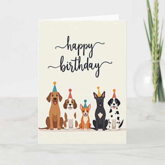 Verjaardagskaart van een speelse hond kaart (Voorkant)