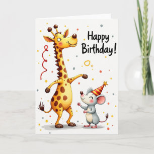 Verjaardagskaart van een vrolijke giraffe kaart
