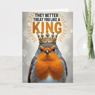 Verjaardagskaart van gekroonde vogel kaart