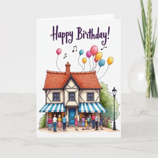 Verjaardagskaart van het Whimsical House Kaart (Voorkant)