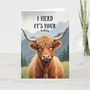 Verjaardagskaart van Highland-kalf Kaart