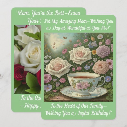 Verjaardagskaart van mama kaart (Voorkant / Achterkant)