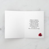 Verjaardagskaart van ons allemaal met een rode roo kaart (Binnen)