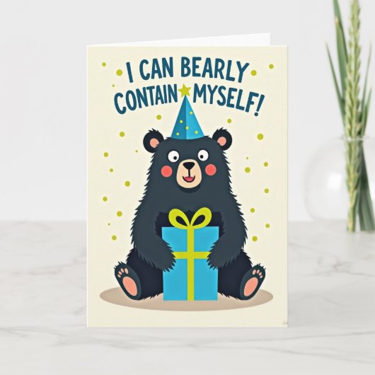 Verjaardagskaart van Party Bear Kaart (Voorkant)