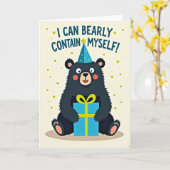 Verjaardagskaart van Party Bear Kaart (Gele Bloem)
