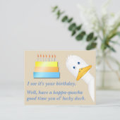 Verjaardagskaart van Peeking Duck Briefkaart (Staand voorkant)