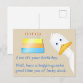 Verjaardagskaart van Peeking Duck Briefkaart (Voorkant / Achterkant)