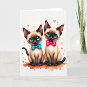 Verjaardagskaart van vrolijk katten duo kaart