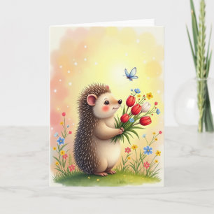 Verjaardagskaart van vrolijke egel kaart