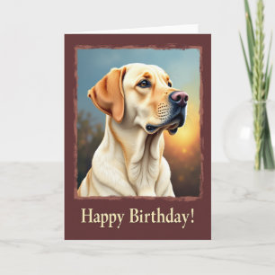 Verjaardagskaart van vrolijke gouden hond kaart