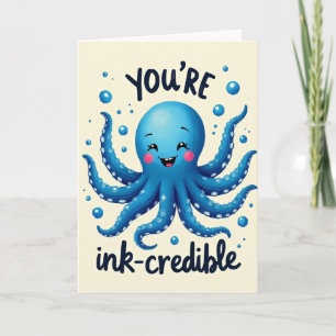 Verjaardagskaart van vrolijke octopus kaart