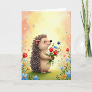 Verjaardagskaart van zoete egel kaart