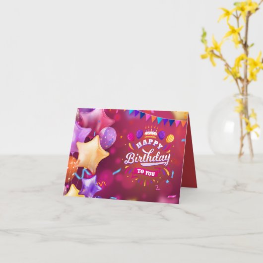 Verjaardagskaart - Verjaardag wenskaart Kaart (Gele Bloem)