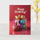 Verjaardagskaart 'Vibrant Gems' Kaart (Gele Bloem)