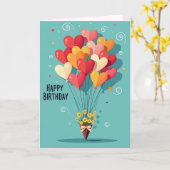 Verjaardagskaart 'Vibrant Hearts' Kaart (Gele Bloem)