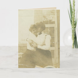 Verjaardagskaart - Victoriaans vrouwen zoenen Kaart