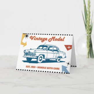 Verjaardagskaart vintage model - Klassieker 1951 Feestdagen Kaart