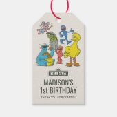 Verjaardagskaart Vintage Sesame Street Personages Cadeaulabel (Voorkant)