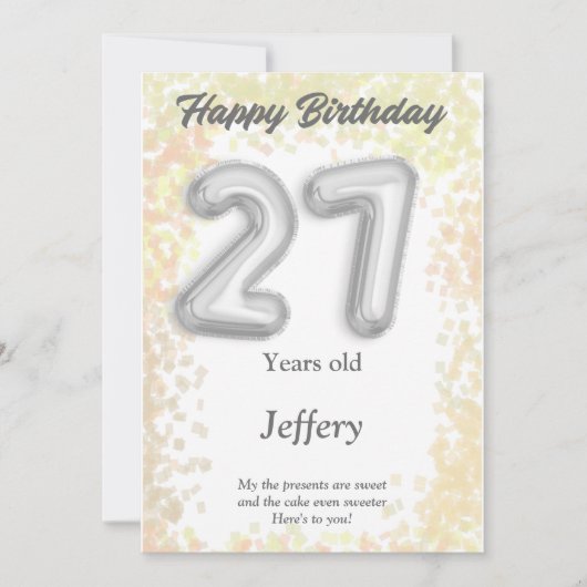 Verjaardagskaart voor 27 jarige (Voorkant)