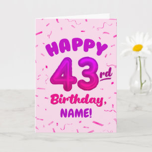 Verjaardagskaart voor 43 jaar met eigen naam kaart