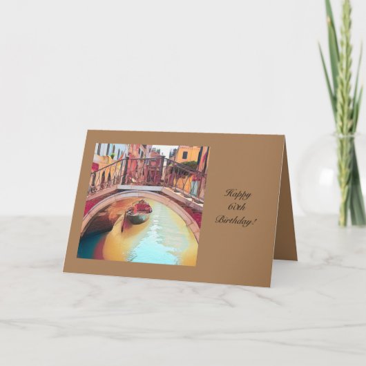 Verjaardagskaart voor 60 jaar met afbeelding van V Kaart (Voorkant)