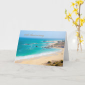 Verjaardagskaart voor 60-jarig jubileum met strand kaart (Gele Bloem)