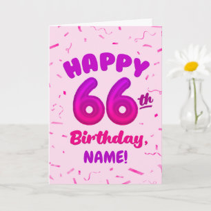 Verjaardagskaart voor 66ste verjaardag met eigen n kaart