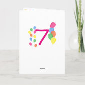 Verjaardagskaart voor 7 jaar kaart (Achterkant)