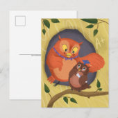 Verjaardagskaart voor afgestudeerde uil briefkaart (Voorkant / Achterkant)