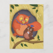 Verjaardagskaart voor afstuderende Uil Briefkaart (Voorkant)