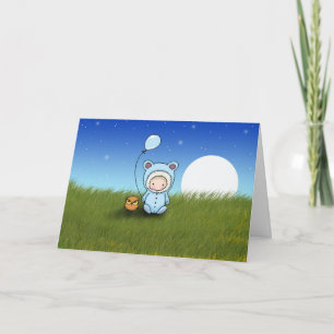 Verjaardagskaart voor baby en uil kaart