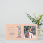 Verjaardagskaart voor baby meisjes 1e verjaardag d bedankkaart (Staand voorkant)