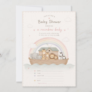 Verjaardagskaart voor baby Noah's Ark Regenboog Ba