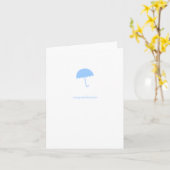 Verjaardagskaart voor babyfeestje Blauwe Paraplu Kaart (Gele Bloem)