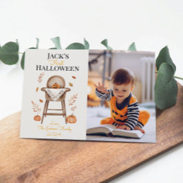 Verjaardagskaart voor baby's eerste Halloween met  Feestdagenkaart
