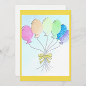 verjaardagskaart voor ballonnen kaart (Voorkant / Achterkant)