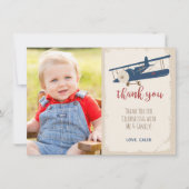 Verjaardagskaart voor bedankje met vliegtuig kaart (Voorkant)
