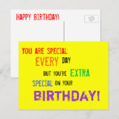 Verjaardagskaart voor bijzondere mensen briefkaart (Voorkant / Achterkant)