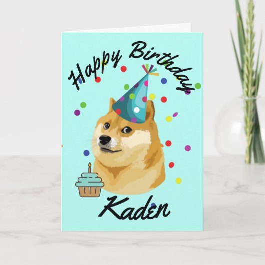 Verjaardagskaart voor Birthday Doge Kaart (Voorkant)