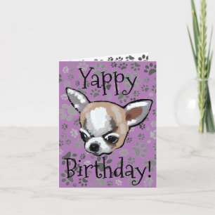 Verjaardagskaart voor blaffende Chihuahua Kaart