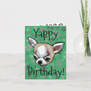 Verjaardagskaart voor blaffende Chihuahua Kaart