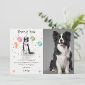 Verjaardagskaart voor Border Collie Puppy Hond Bed Kaart (Staand voorkant)